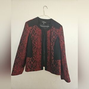 Kasper Red and Black Snakeskin Blazer